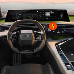 Peugeot 5008 Tek Parça Multimedya ve i-toggles Ekran Koruyucu 9H+
