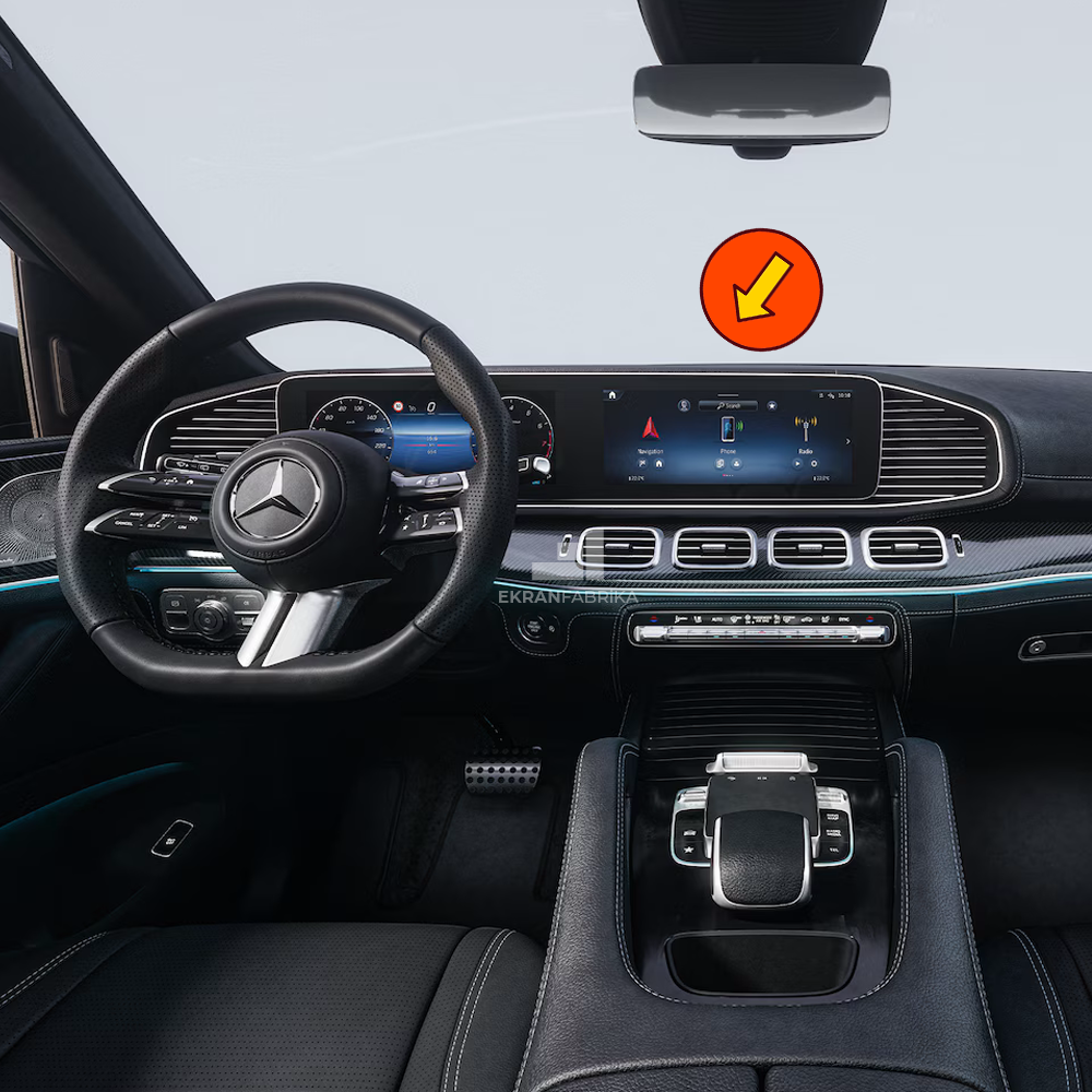 Mercedes GLE Tek Parça Multimedya Ekran Koruyucu 9H+
