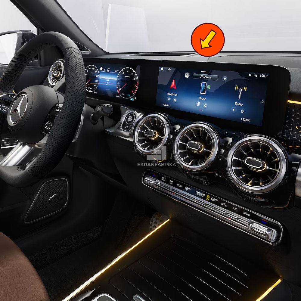 Mercedes GLB Tek Parça Multimedya Ekran Koruyucu 9H+