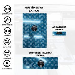 Citroen e C5 Aircross Ekran Koruyucu Seti - Gösterge(Kadran) - Multimedya - Klima